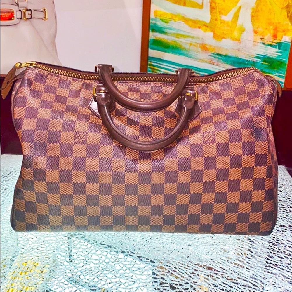 💯Authentic Louis Vuitton Speedy 35 Damier Ebene